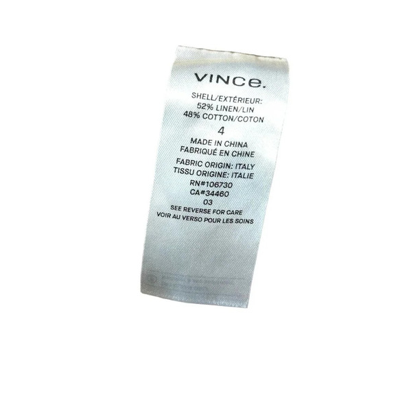 Vince High Rise Linen Cotton Crop Pants In Ginseng Khaki Tan Size 4 - Picture 9 of 10